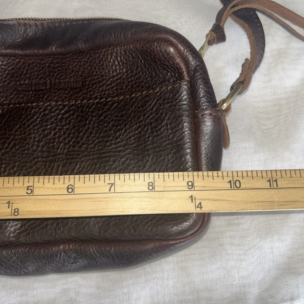 Portland Leather Large Leather Camera Bag, Cold Brew Brown Pebbled